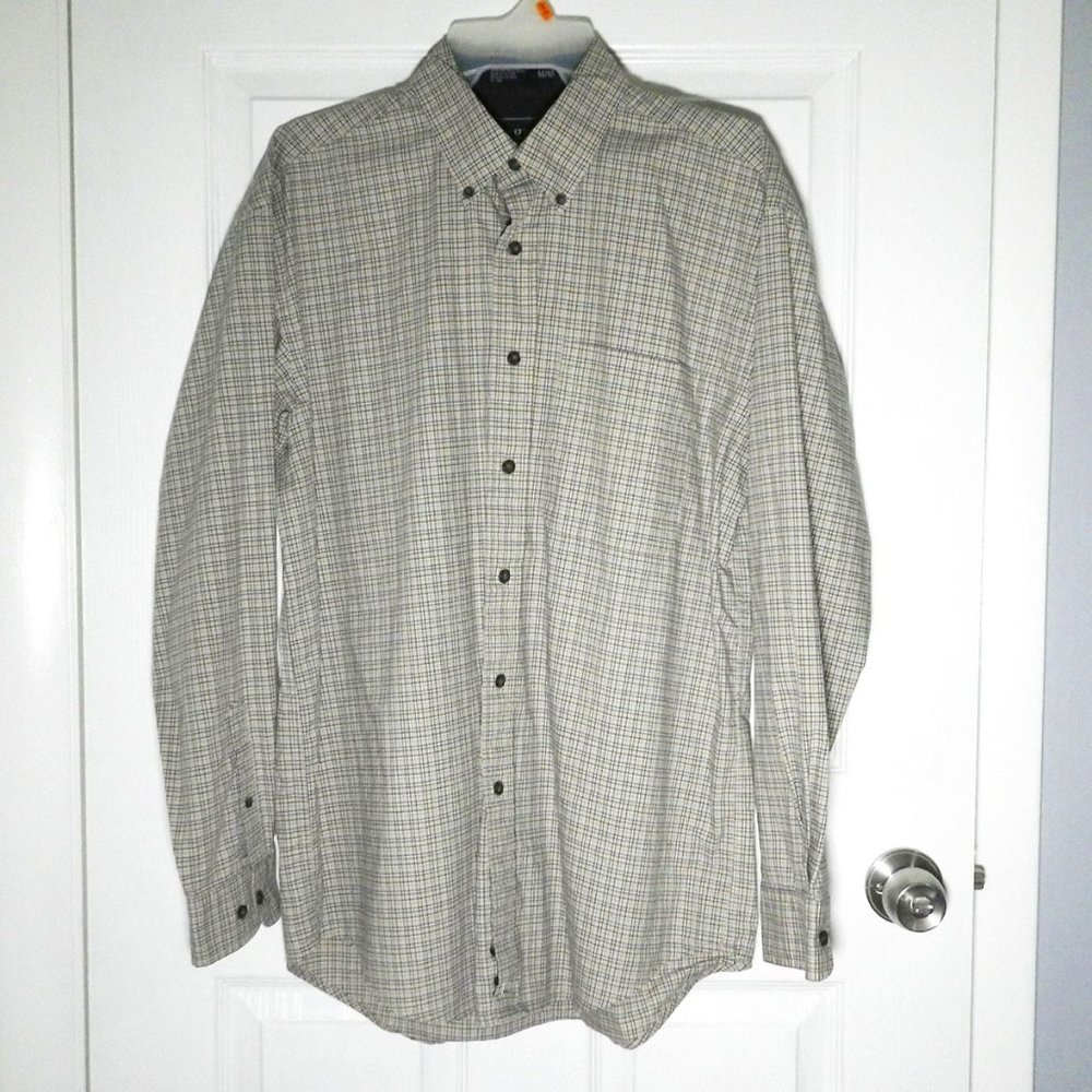 Haggar M Plaid Button-Down LS Casual Shirt